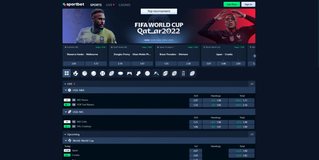 Sportbet Sportsbook ui