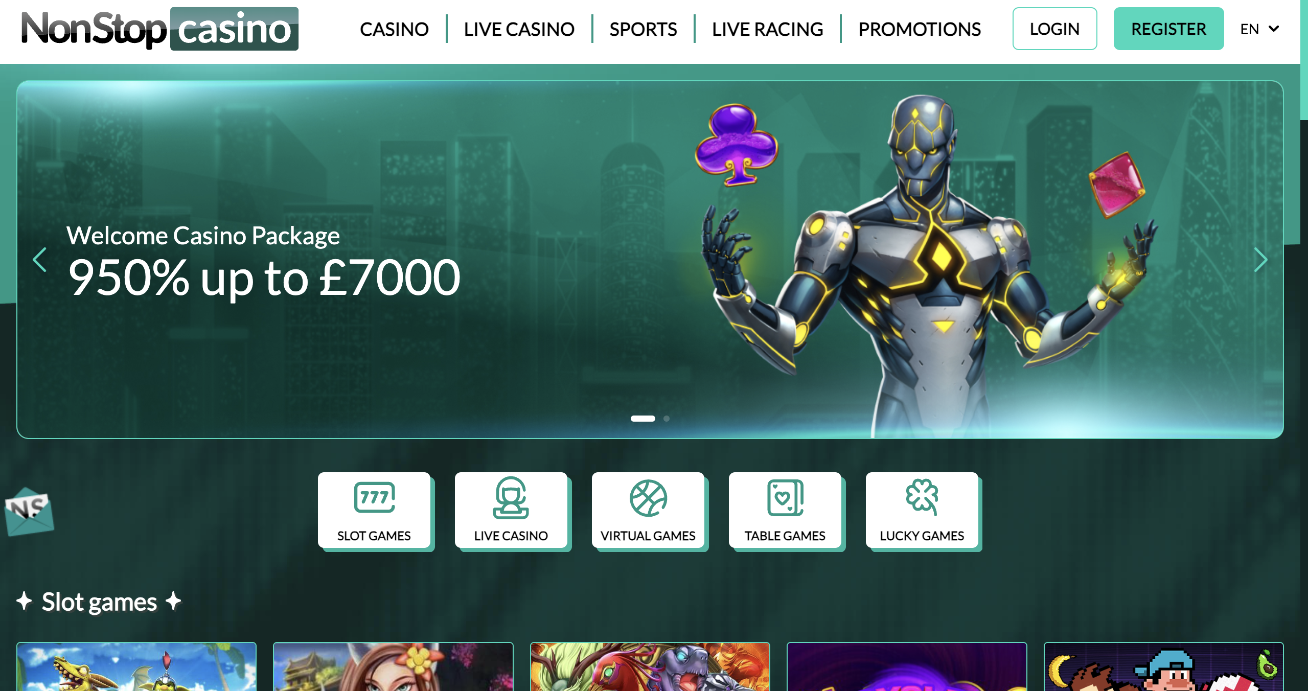 nonstop casino UI