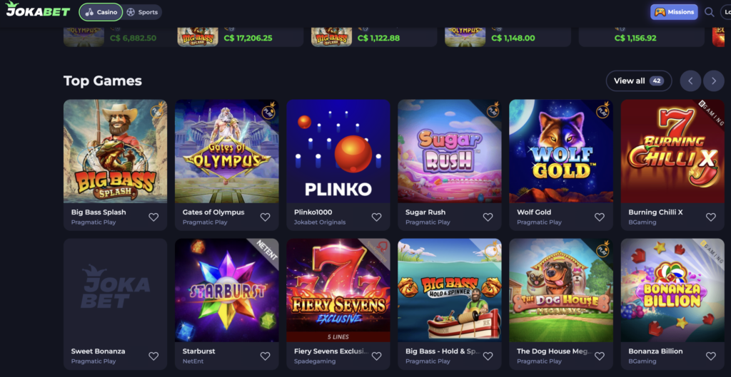 jokabet casino games