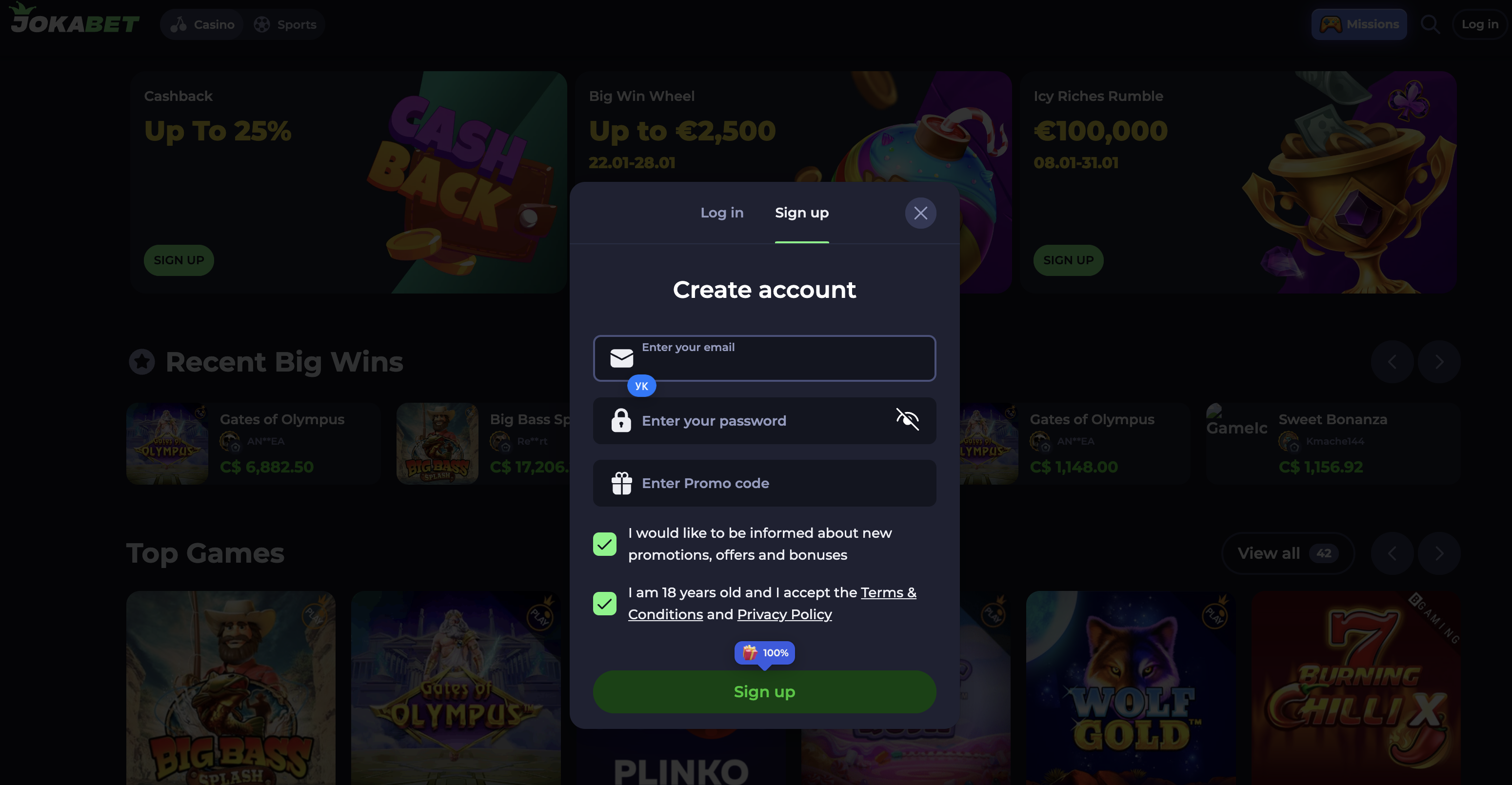 jokabet casino sign up